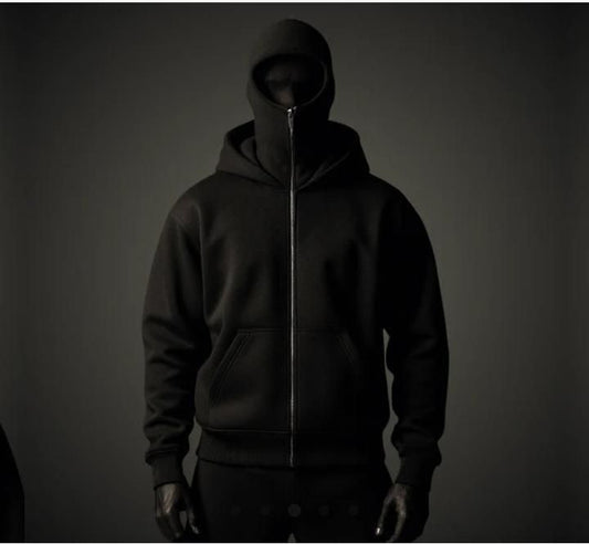 Premium Black Zip-Up Hoodie - Unisex Streetwear